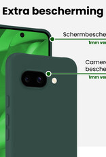 BASEY. BASEY. Google Pixel 9a Hoesje Siliconen Met Screenprotector - Donkergroen