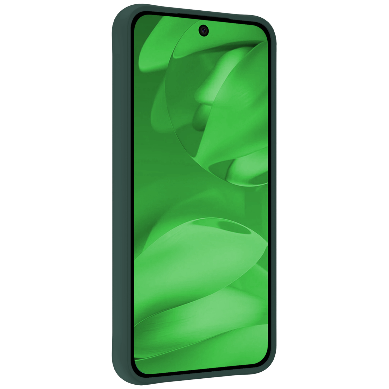 BASEY. BASEY. Google Pixel 9a Hoesje Siliconen Met Screenprotector - Donkergroen