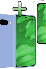 BASEY. BASEY. Google Pixel 9a Hoesje Siliconen Met Screenprotector - Lichtblauw