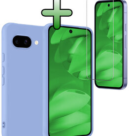 BASEY. BASEY. Google Pixel 9a Hoesje Siliconen Met Screenprotector - Lichtblauw