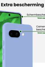BASEY. BASEY. Google Pixel 9a Hoesje Siliconen Met Screenprotector - Lichtblauw