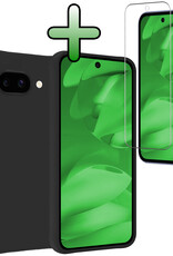 BASEY. BASEY. Google Pixel 9a Hoesje Siliconen Met Screenprotector - Zwart