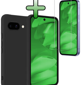 BASEY. BASEY. Google Pixel 9a Hoesje Siliconen Met Screenprotector - Zwart