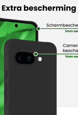 BASEY. BASEY. Google Pixel 9a Hoesje Siliconen Met Screenprotector - Zwart