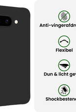 BASEY. BASEY. Google Pixel 9a Hoesje Siliconen Met 2x Screenprotector - Zwart