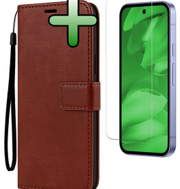 BASEY. BASEY. Google Pixel 9a Hoesje Bookcase Met Screenprotector - Bruin