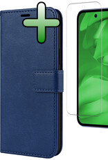 BASEY. BASEY. Google Pixel 9a Hoesje Bookcase Met Screenprotector - Donkerblauw