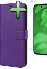 BASEY. BASEY. Google Pixel 9a Hoesje Bookcase Met Screenprotector - Paars