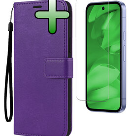 BASEY. BASEY. Google Pixel 9a Hoesje Bookcase Met Screenprotector - Paars