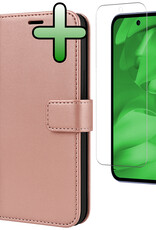 BASEY. BASEY. Google Pixel 9a Hoesje Bookcase Met Screenprotector - Rose Goud
