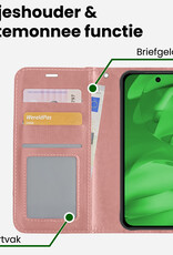 BASEY. BASEY. Google Pixel 9a Hoesje Bookcase Met Screenprotector - Rose Goud