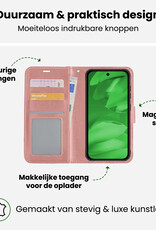 BASEY. BASEY. Google Pixel 9a Hoesje Bookcase Met Screenprotector - Rose Goud