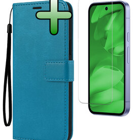 BASEY. BASEY. Google Pixel 9a Hoesje Bookcase Met Screenprotector - Turquoise