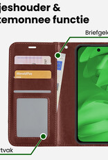 BASEY. BASEY. Google Pixel 9a Hoesje Bookcase Met 2x Screenprotector - Bruin