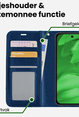 BASEY. BASEY. Google Pixel 9a Hoesje Bookcase Met 2x Screenprotector - Donkerblauw