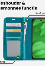 BASEY. BASEY. Google Pixel 9a Hoesje Bookcase Met 2x Screenprotector - Turquoise