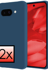 NoXx NoXx Google Pixel 9a Hoesje Siliconen - Donkerblauw - 2 PACK