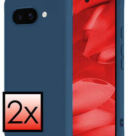 NoXx NoXx Google Pixel 9a Hoesje Siliconen - Donkerblauw - 2 PACK