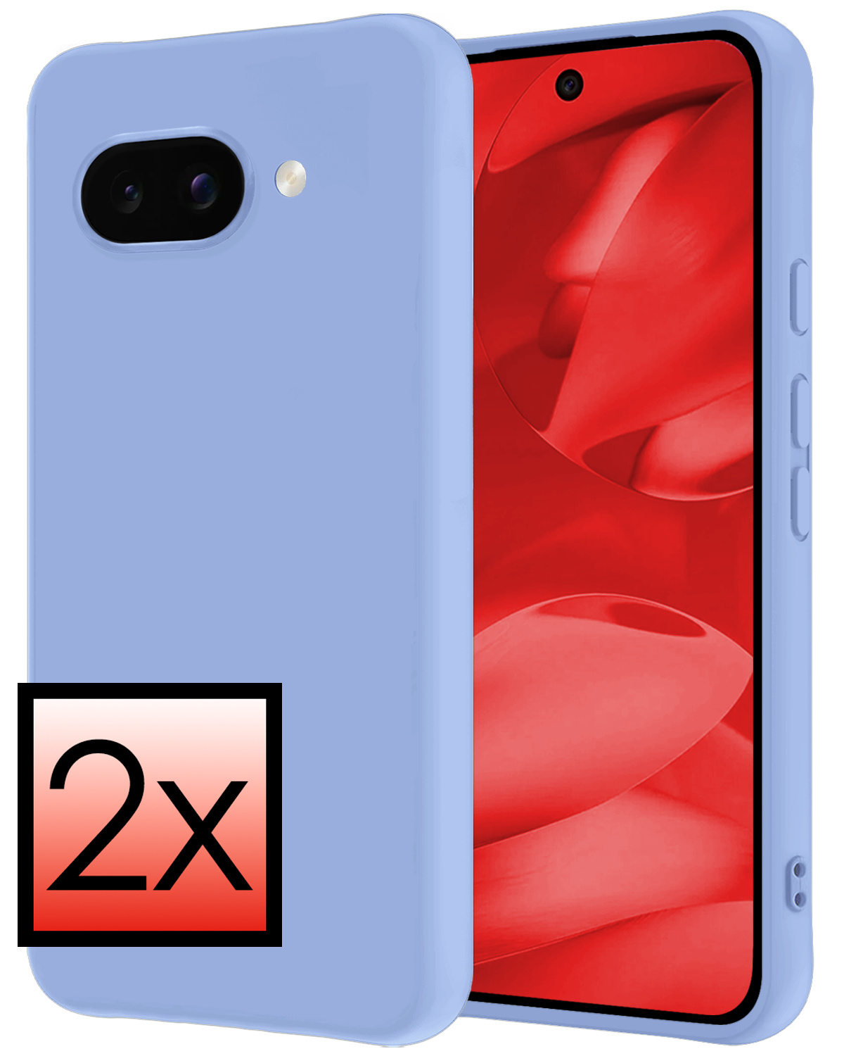 NoXx NoXx Google Pixel 9a Hoesje Siliconen - Lichtblauw - 2 PACK