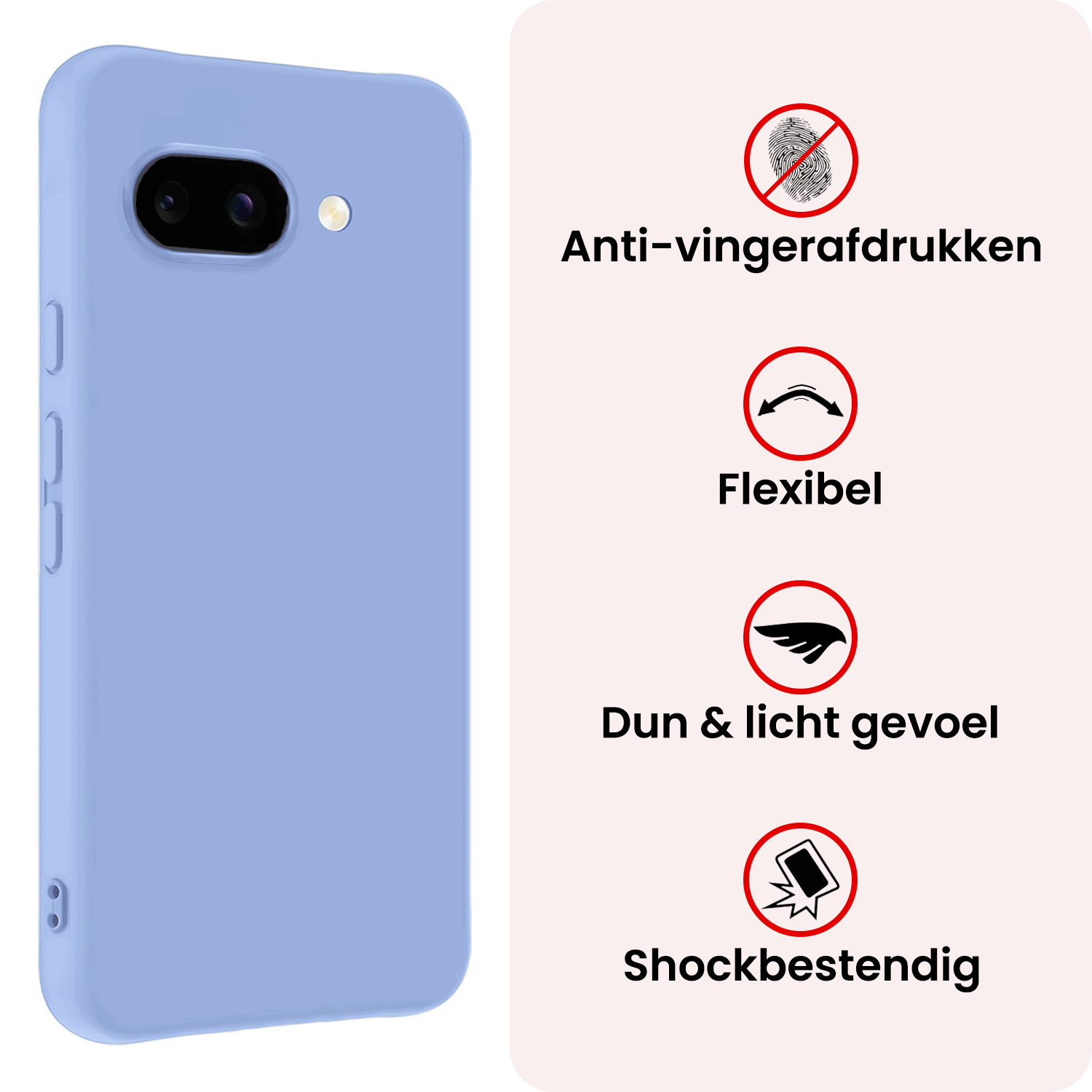 NoXx NoXx Google Pixel 9a Hoesje Siliconen - Lichtblauw - 2 PACK