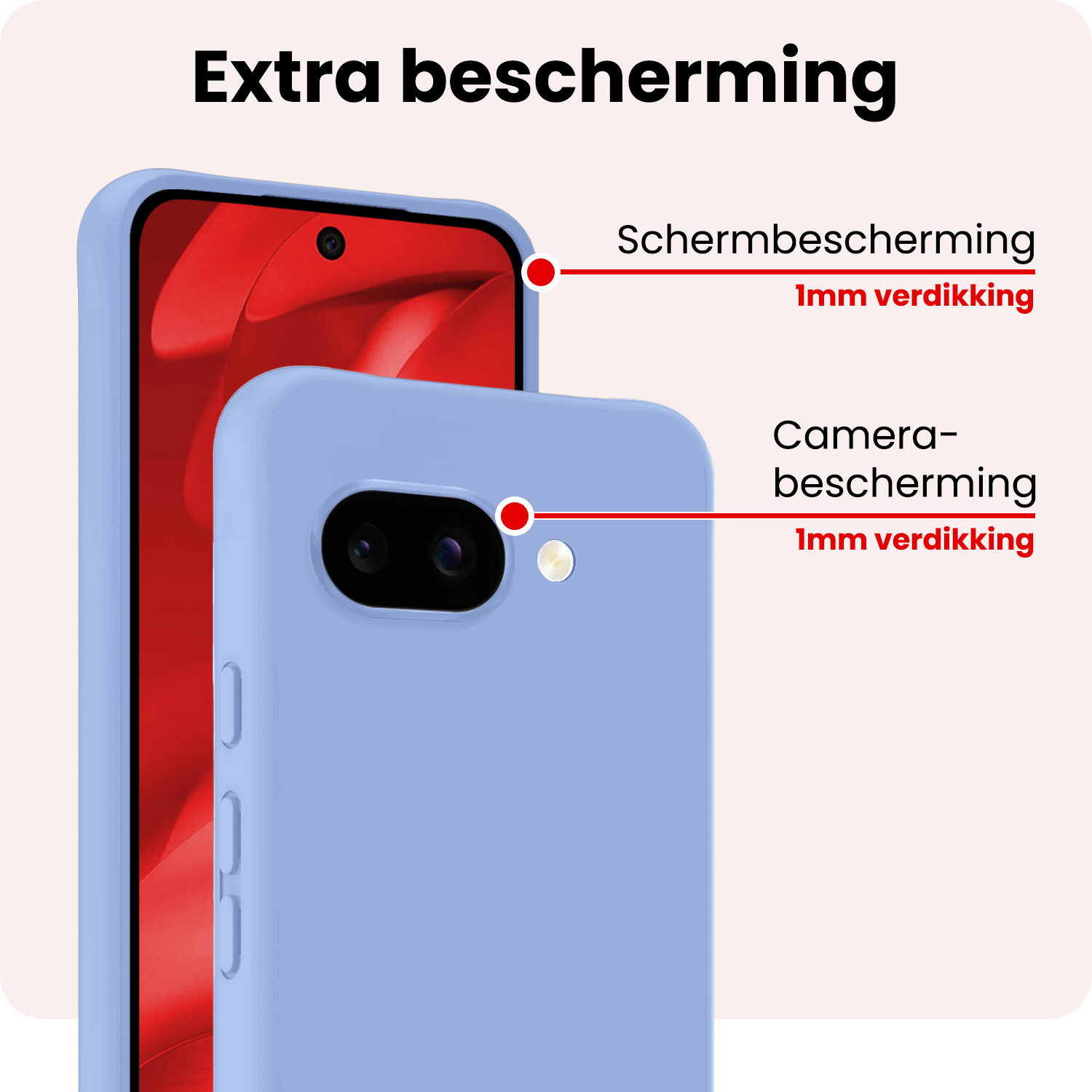 NoXx NoXx Google Pixel 9a Hoesje Siliconen - Lichtblauw - 2 PACK