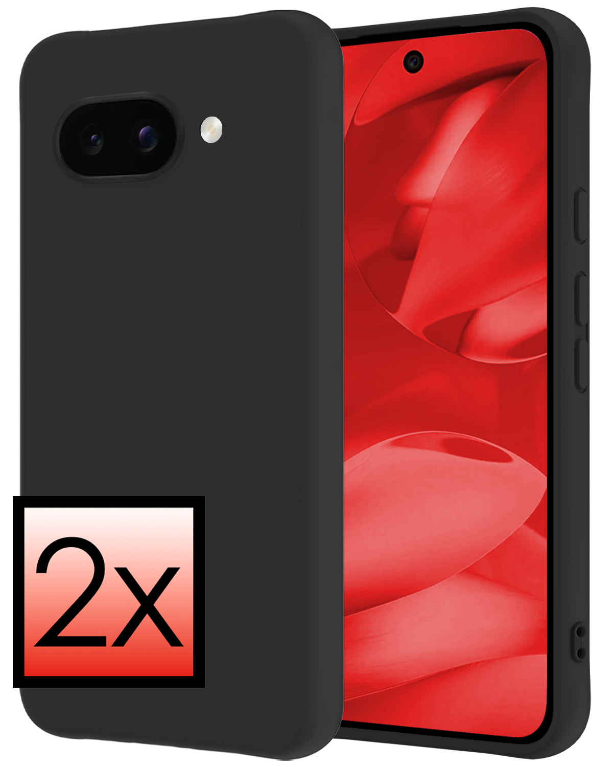 NoXx NoXx Google Pixel 9a Hoesje Siliconen - Zwart - 2 PACK