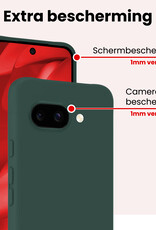 NoXx NoXx Google Pixel 9a Hoesje Siliconen Met Screenprotector - Donkergroen