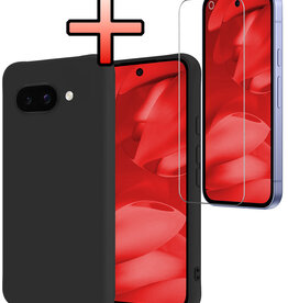 NoXx NoXx Google Pixel 9a Hoesje Siliconen Met Screenprotector - Zwart