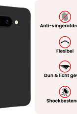 NoXx NoXx Google Pixel 9a Hoesje Siliconen Met Screenprotector - Zwart