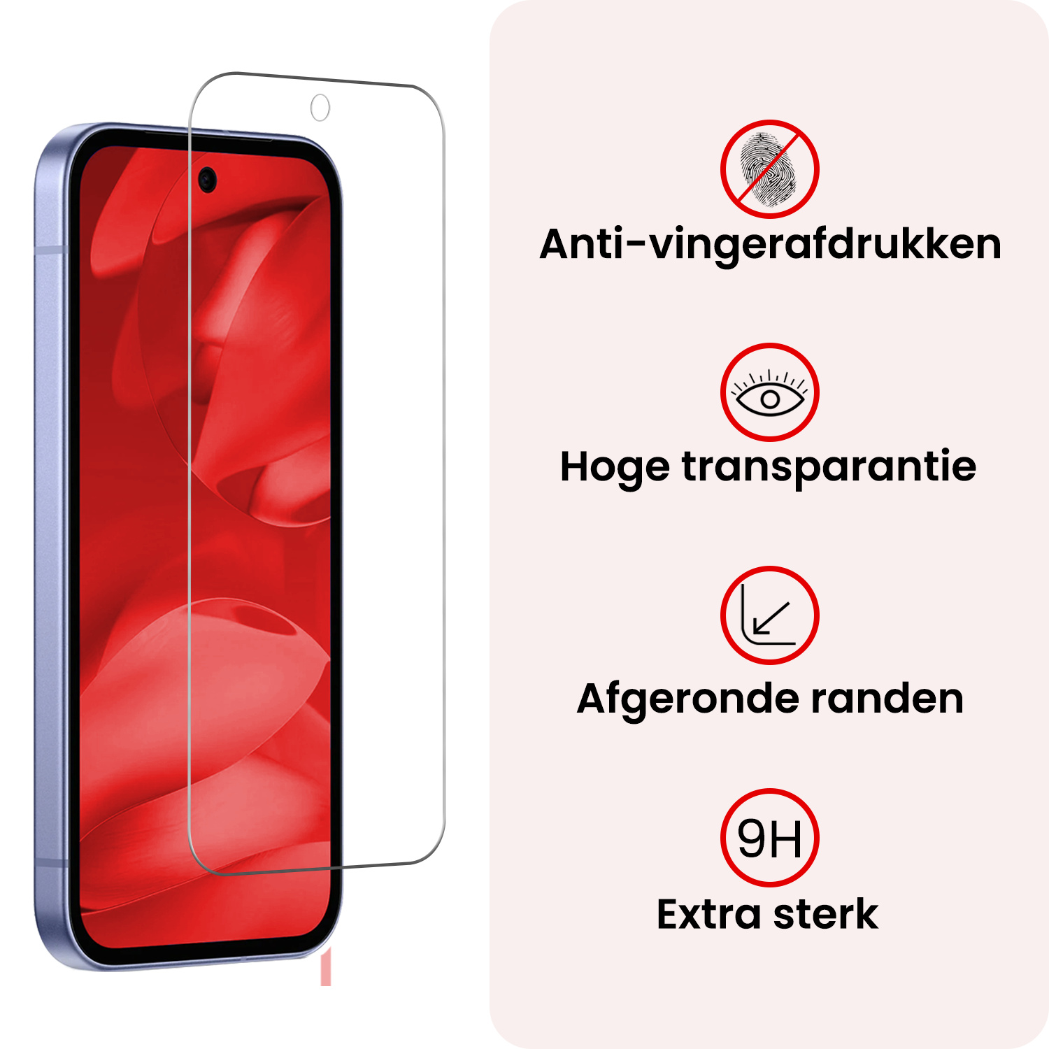 NoXx NoXx Google Pixel 9a Hoesje Siliconen Met 2x Screenprotector - Donkerblauw