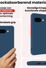 NoXx NoXx Google Pixel 9a Hoesje Siliconen Met 2x Screenprotector - Donkerblauw