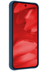 NoXx NoXx Google Pixel 9a Hoesje Siliconen Met 2x Screenprotector - Donkerblauw