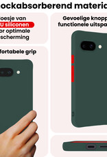 NoXx NoXx Google Pixel 9a Hoesje Siliconen Met 2x Screenprotector - Donkergroen