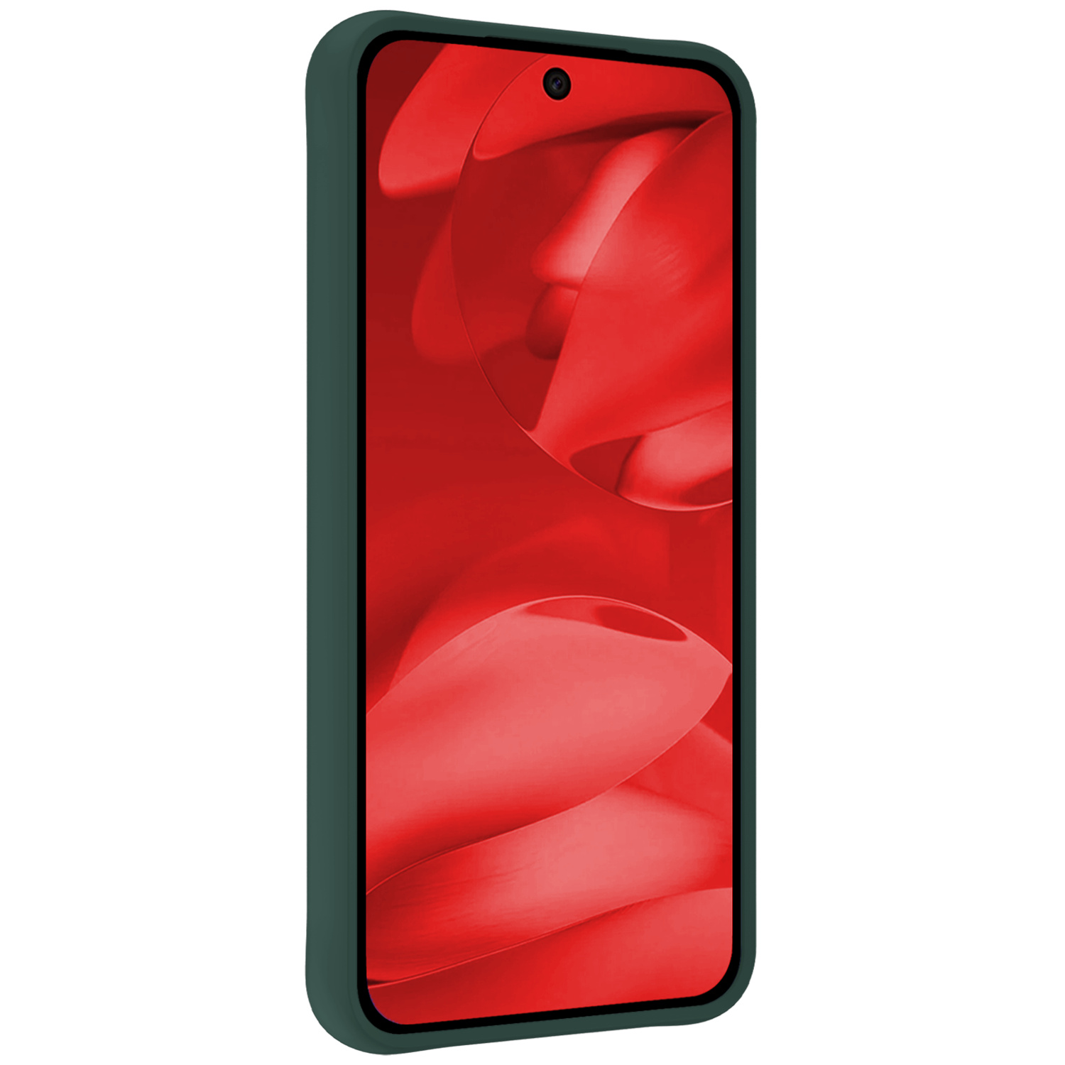 NoXx NoXx Google Pixel 9a Hoesje Siliconen Met 2x Screenprotector - Donkergroen