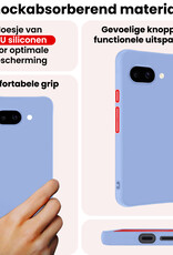 NoXx NoXx Google Pixel 9a Hoesje Siliconen Met 2x Screenprotector - Lichtblauw