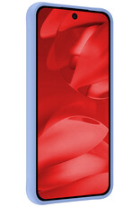 NoXx NoXx Google Pixel 9a Hoesje Siliconen Met 2x Screenprotector - Lichtblauw