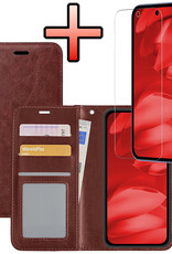 NoXx NoXx Google Pixel 9a Hoesje Bookcase Met Screenprotector - Bruin