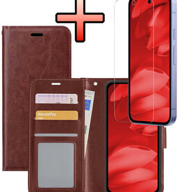 NoXx NoXx Google Pixel 9a Hoesje Bookcase Met Screenprotector - Bruin