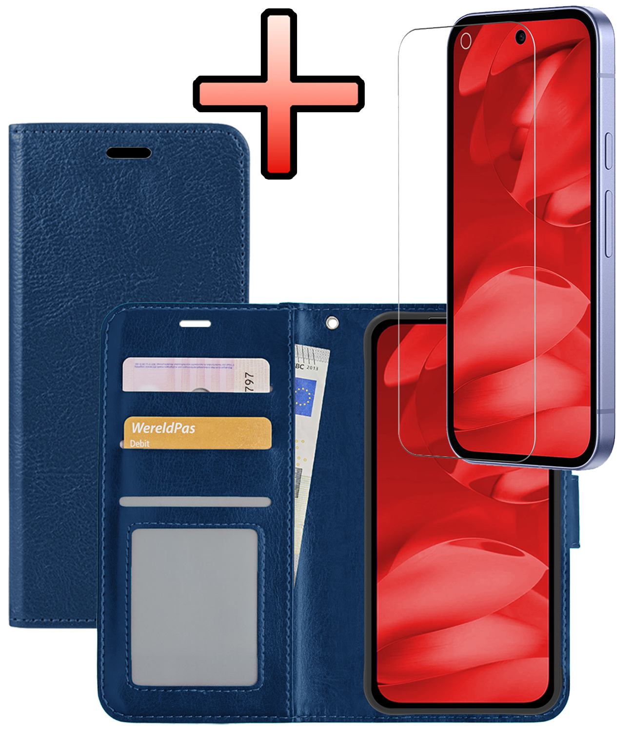 NoXx NoXx Google Pixel 9a Hoesje Bookcase Met Screenprotector - Donkerblauw