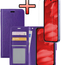 NoXx NoXx Google Pixel 9a Hoesje Bookcase Met Screenprotector - Paars