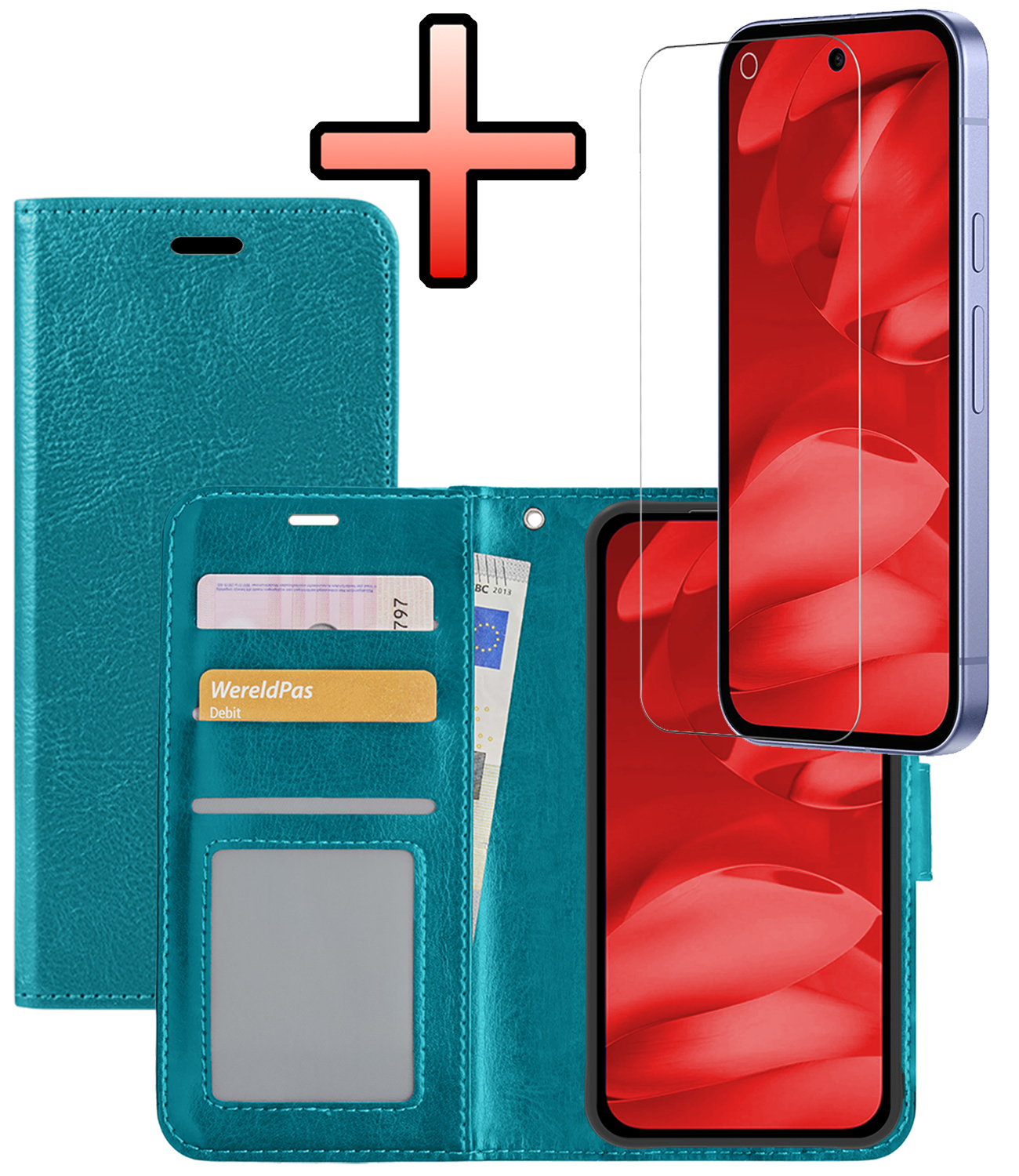 NoXx NoXx Google Pixel 9a Hoesje Bookcase Met Screenprotector - Turquoise