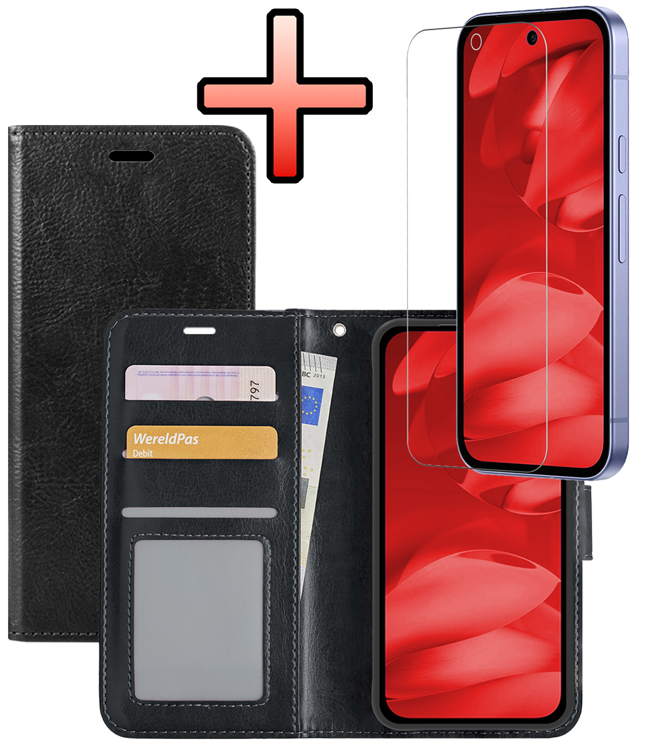 NoXx NoXx Google Pixel 9a Hoesje Bookcase Met Screenprotector - Zwart