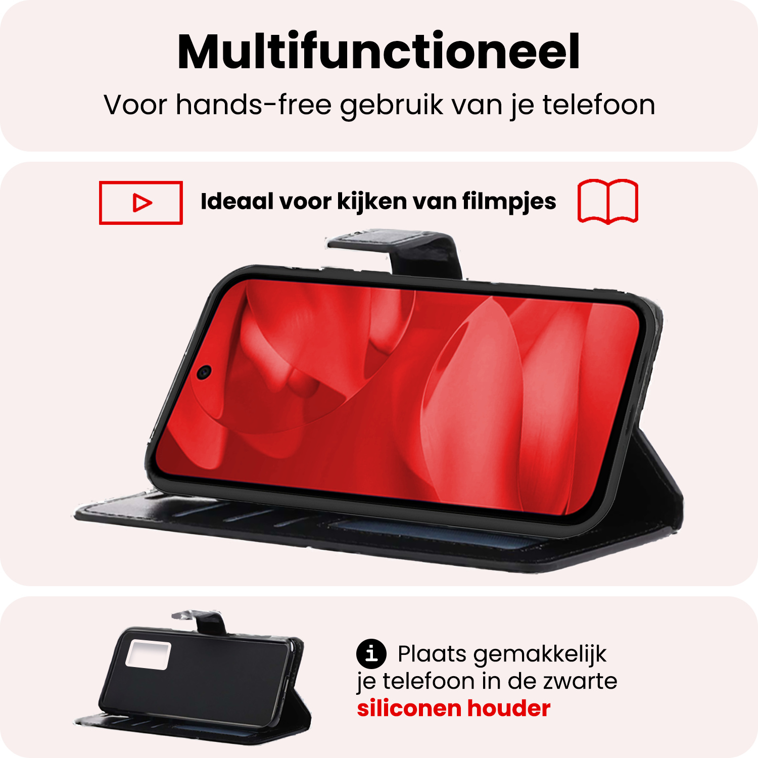 NoXx NoXx Google Pixel 9a Hoesje Bookcase Met Screenprotector - Zwart