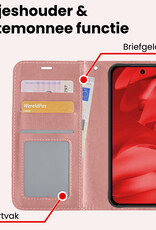 NoXx NoXx Google Pixel 9a Hoesje Bookcase Met 2x Screenprotector - Rose Goud