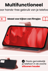 NoXx NoXx Google Pixel 9a Hoesje Bookcase Met 2x Screenprotector - Rose Goud