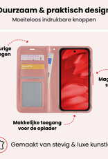 NoXx NoXx Google Pixel 9a Hoesje Bookcase Met 2x Screenprotector - Rose Goud