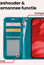 NoXx NoXx Google Pixel 9a Hoesje Bookcase Met 2x Screenprotector - Turquoise