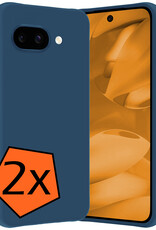 Nomfy Nomfy Google Pixel 9a Hoesje Siliconen - Donkerblauw - 2 PACK