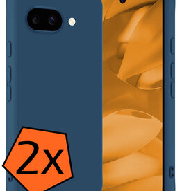 Nomfy Nomfy Google Pixel 9a Hoesje Siliconen - Donkerblauw - 2 PACK