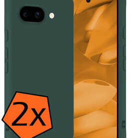 Nomfy Nomfy Google Pixel 9a Hoesje Siliconen - Donkergroen - 2 PACK